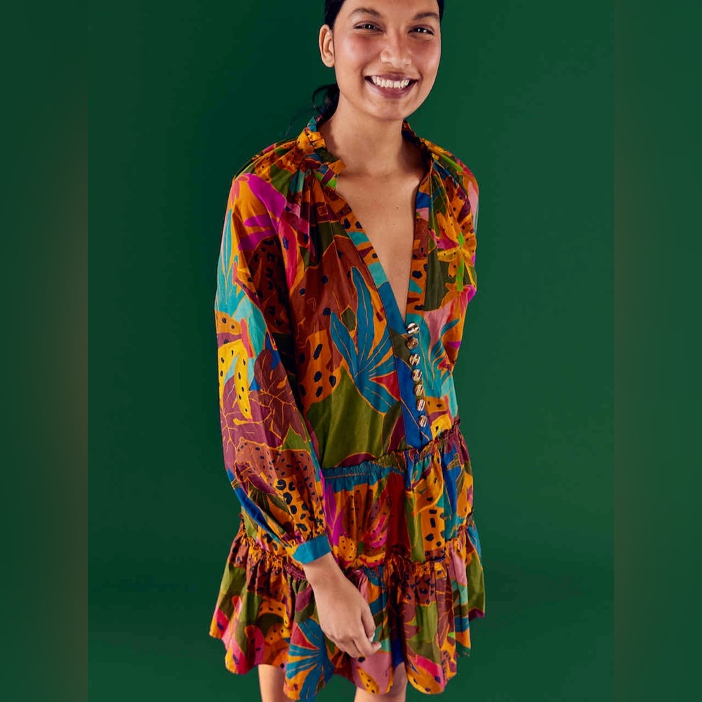 Farm Rio Leopards Jungle Mini‎ Dress